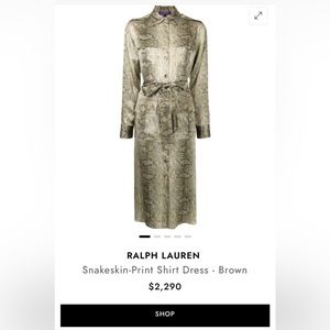 Ralph Lauren Sneakskin-print shirt dress - brown